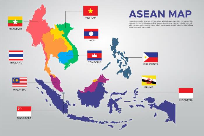 Peta ASEAN Beserta Kondisi Geografis Iklim Dan Sumber Daya Alamnya