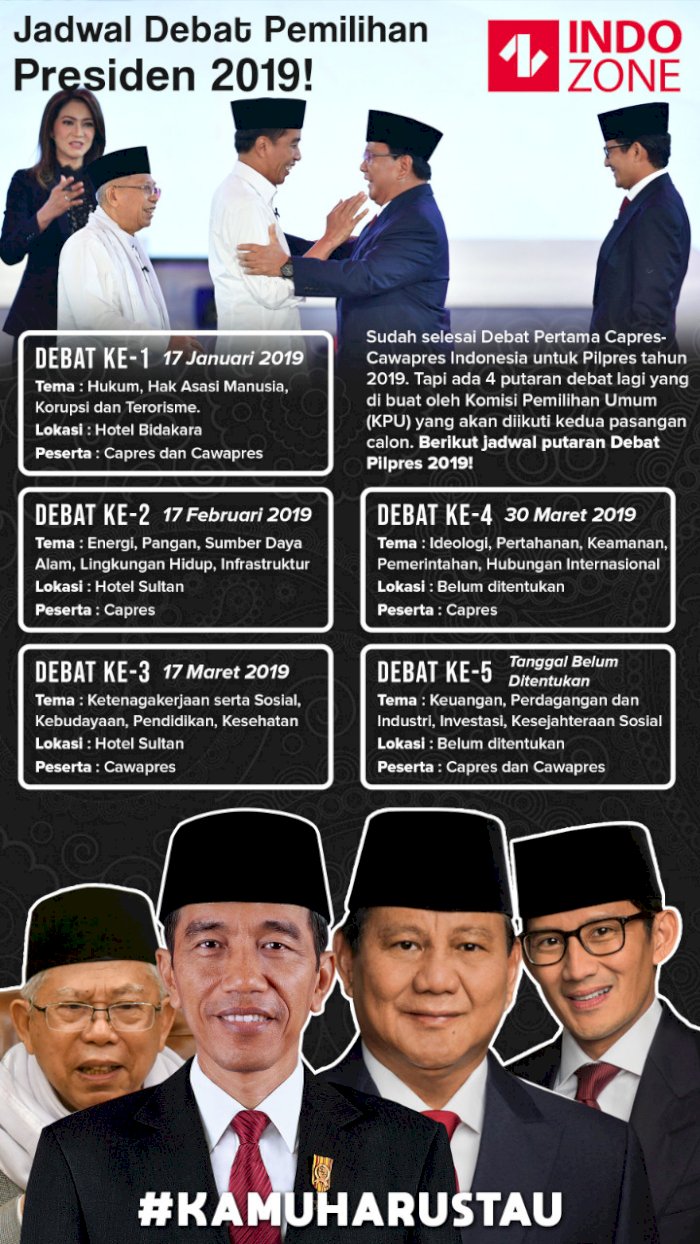 Jadwal Debat Pemilihan Presiden 2019! | Indozone.id