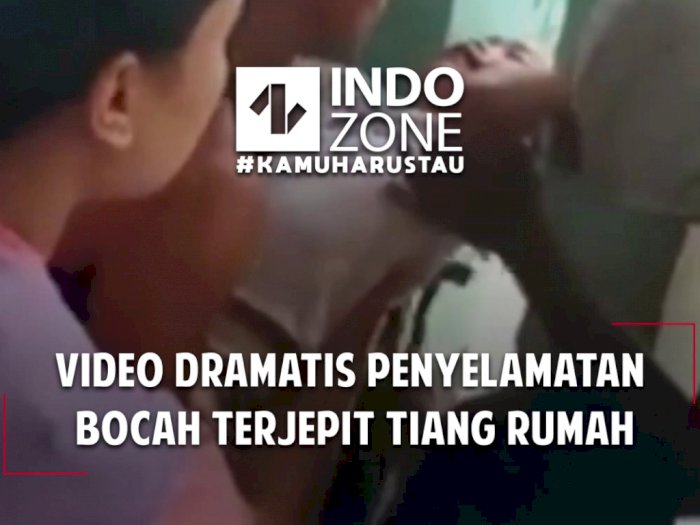 Video Dramatis Penyelamatan Bocah Terjepit Tiang Rumah