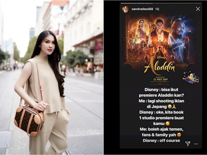 Nobar Aladdin, Disney Booking 1 Studio untuk Sandra  Dewi