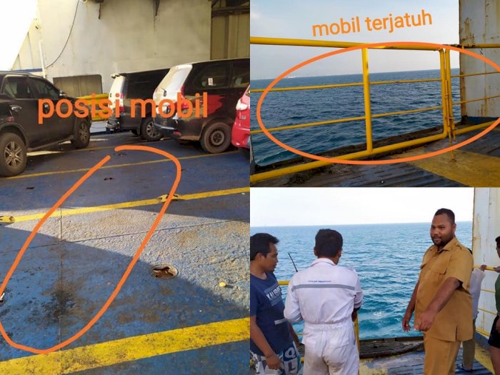 1 Unit Mobil Avanza Tercebur ke Selat Sunda dari Kapal Feri