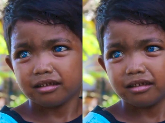 Bermata Biru, Bocah Sulawesi Ini Viral