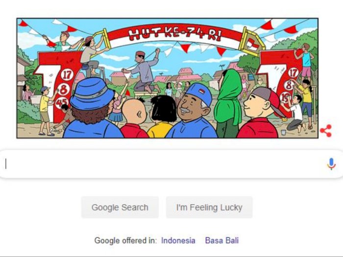 Google Doodle Ikut Merayakan HUT RI Ke-74