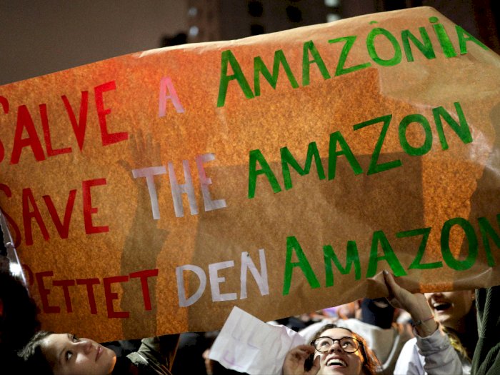 Aksi Unjuk Rasa Masyarakat Terkait Dengan Kebakaran Hutan Amazon