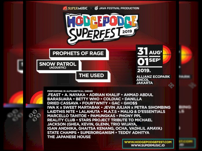 GAC, Barasuara, Hingga Reality Club Ramaikan Hodgepodge Superfest 2019