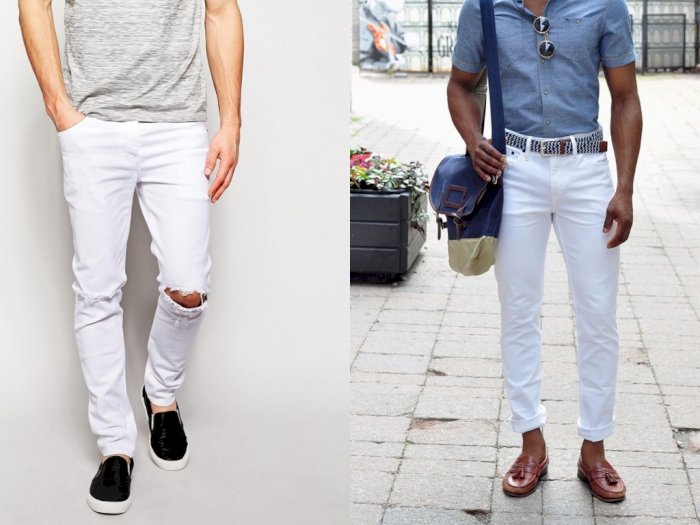 Tiga Tips Padu Padankan Celana Jeans Putih Untuk  Kaum Adam
