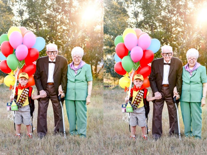 Kisah Foto Ala 'Up' Kakek-Nenek dan Cicitnya yang Bikin Haru