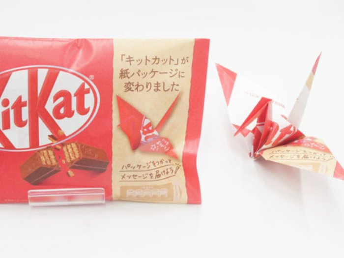 KitKat Japan Memproduksi Kemasan Plastik Yang Bisa Dilipat Origami