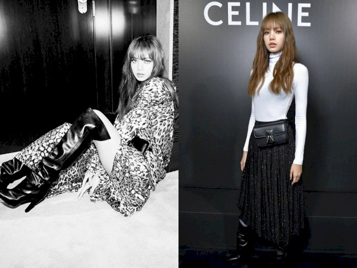 Lisa Blackpink Tampil Fashion Hitam Putih, di Fashion Show Celine