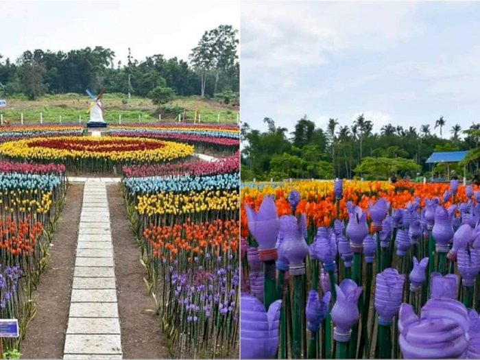 Taman Bunga Tulip yang Terbuat dari Sampah Plastik Ini Indah Banget