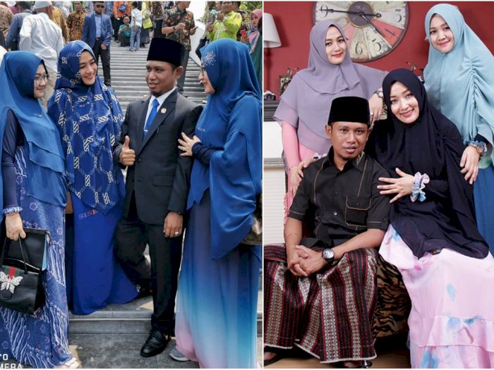 Potret Keluarga Lora Fadil Bersama 3 Istrinya, Adem dan Langgeng