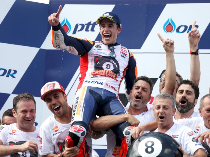 GP Thailand Lengkapi Gelar Ke-8 Marquez Sebagai Juara Dunia