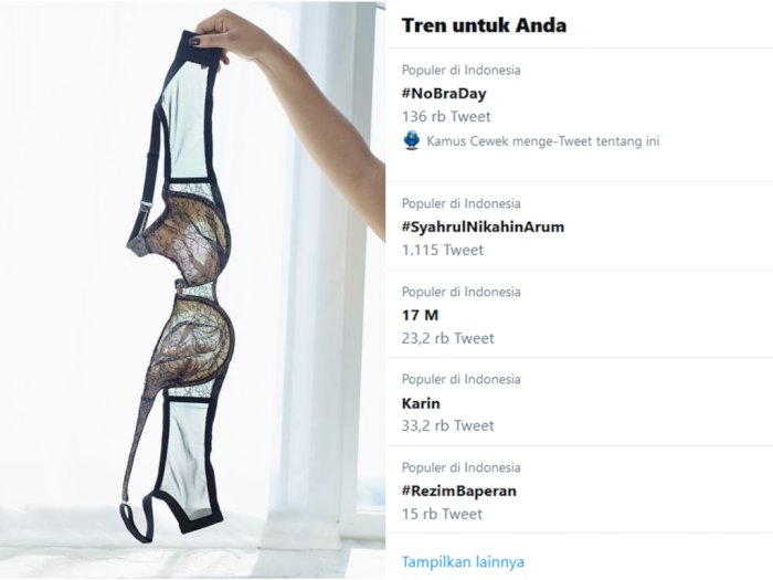 No Bra Day Puncaki Trending Twitter Indonesia