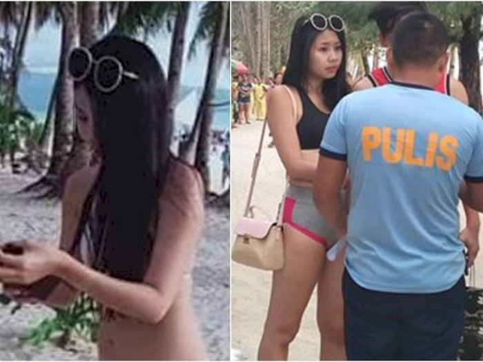 Karena Pakai Bikini Seksi, Turis Wanita Ini Diamankan Polisi