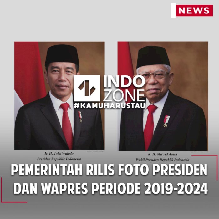 Pemerintah Rilis Foto Presiden dan Wapres Periode 2019-2024
