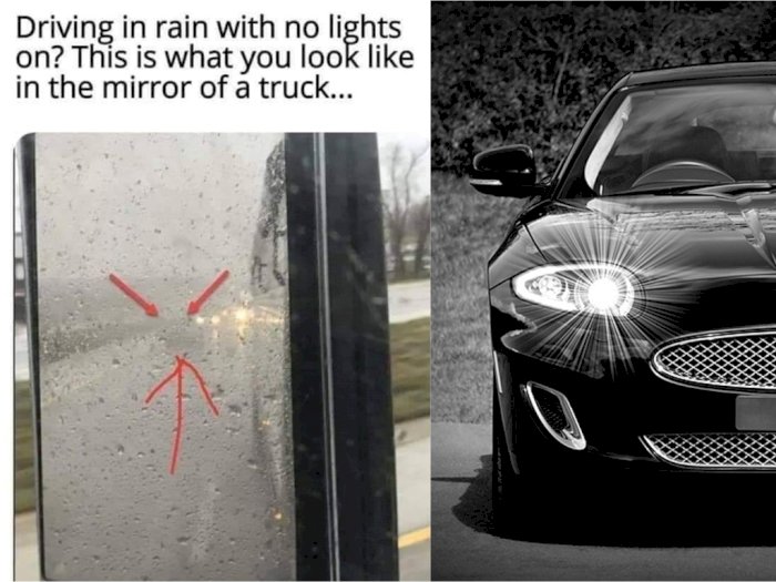 Ini Bahayanya Kalau Kamu Tidak Menyalakan Lampu Kendaraan Saat Hujan