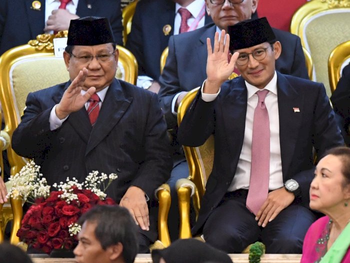 Prabowo dan Sandi Kompak Hadiri Pelantikan Jokowi-Ma'ruf