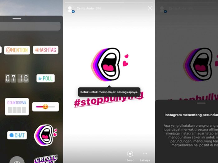 Dukung Anti-Bullying, Instagram Rilis Sticker Stories Baru