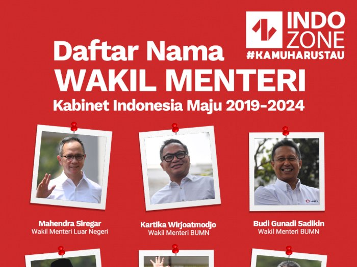 Daftar Nama Wakil Menteri Kabinet Indonesia Maju