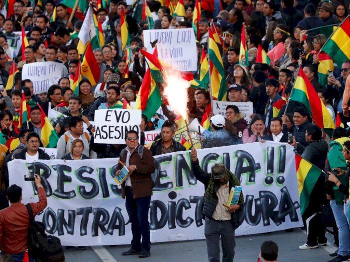 FOTO: Selesaikan Krisis Politik, Oposisi Bolivia Serukan Pemilu Baru