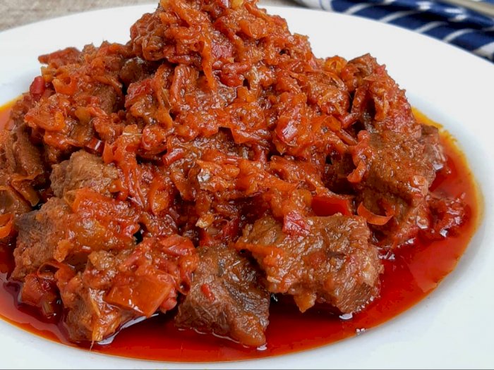 Merah sambal daging masak 7 Resepi
