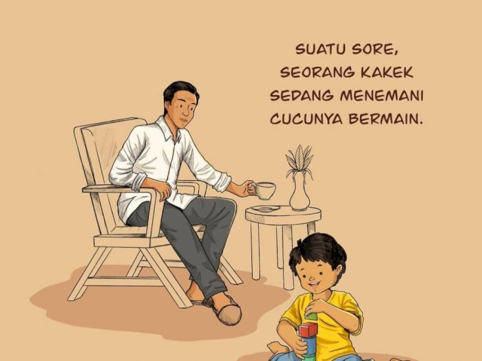 Usai Cucu Ketiga Lahir, Jokowi Unggah Ilustrasi Komik  Bersama Cucu