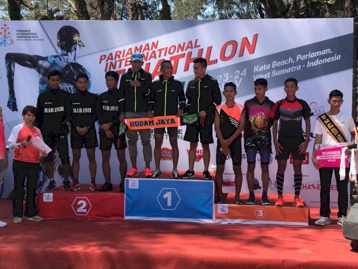 Kontingen Kodam Jaya Juara I Pariaman International Triathlon 2019