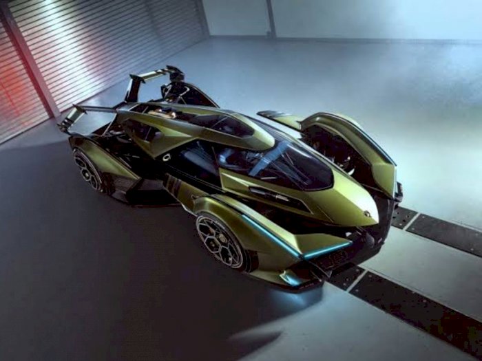 Tampilan Futuristik dari Mobil Lamborghini Pada Video Gim Gran Turismo