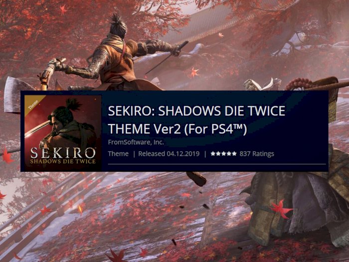 Kalian Bisa Dapatkan Tema Sekiro: Shadows Die Twice untuk PS4 Gratis