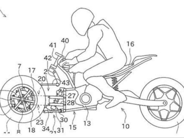 Kawasaki Telah Mematenkan Sketsa Desain Motor Tiga Roda