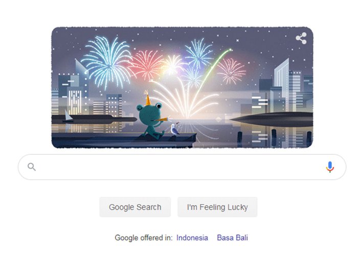 Sambut Malam Tahun Baru, Google Tampilkan Doodle Kembang Api!