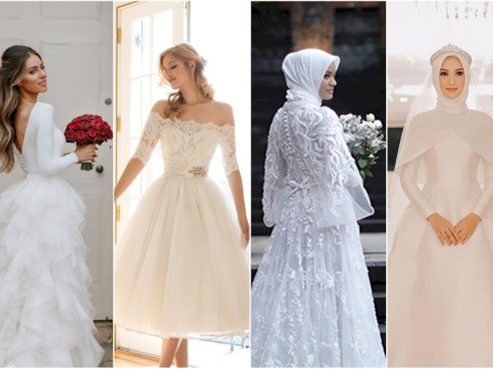 10 Inspirasi Gaun Pernikahan Sederhana, Ada yang Syar'i