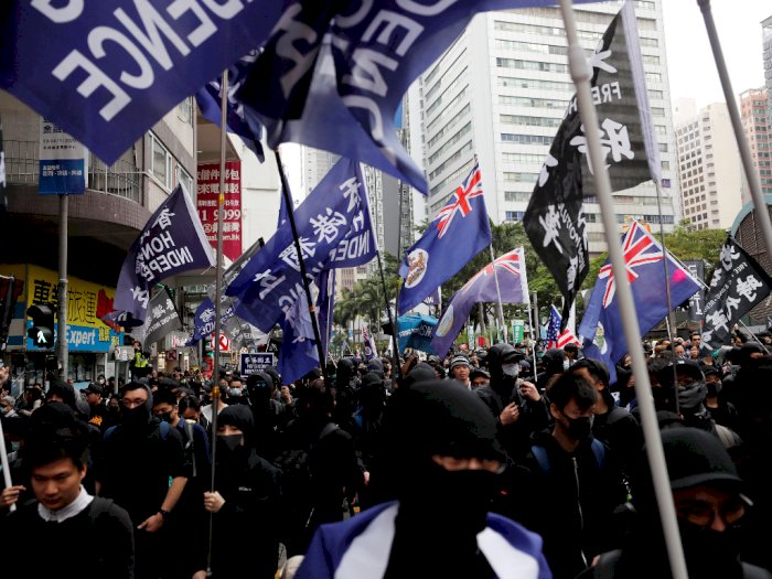 Hari Pertama 2020, Puluhan Ribu Orang Unjuk Rasa di Hong Kong