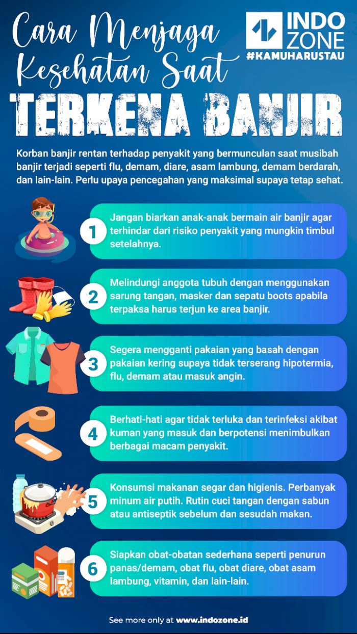 Cara Menjaga Kesehatan Saat Terkena Banjir | Indozone.id