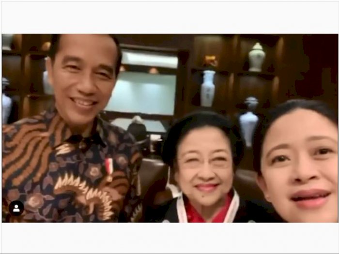 Selfie Bareng Puan dan Megawati, Jokowi Ucapkan Selamat Ultah ke PDIP