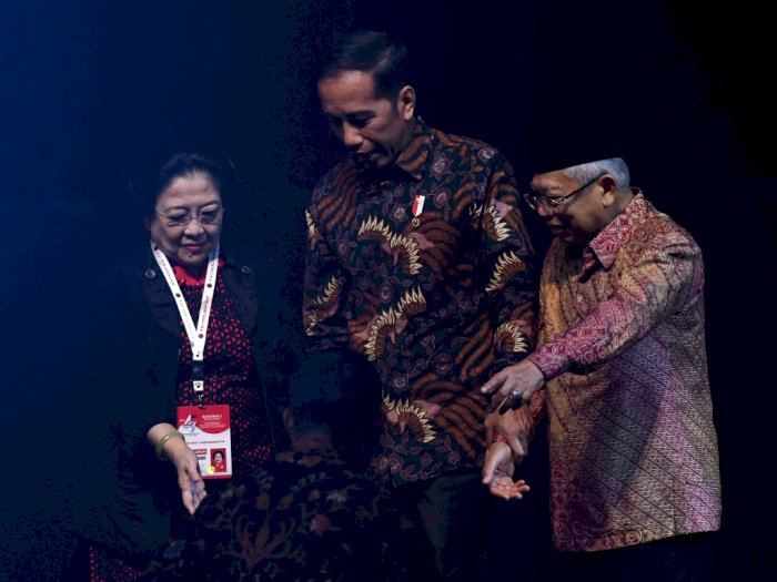 FOTO: Jokowi-Ma'ruf Hadiri Rakernas PDI Perjuangan