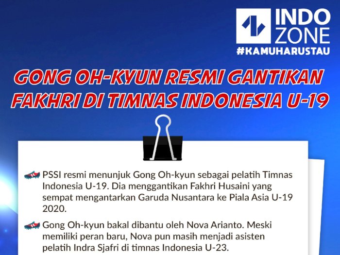 Gong Oh-kyun Resmi Gantikan Fakhri di Timnas Indonesia U-19