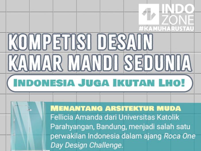 Kompetisi Desain Kamar Mandi Sedunia, Indonesia Juga Ikutan Lho!