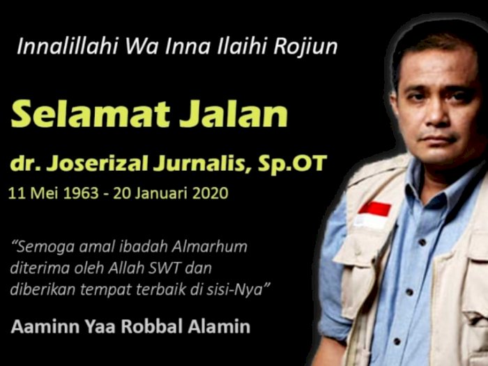 Inisiator RS Indonesia di Gaza, Dr Joserizal Jurnalis Meninggal Dunia