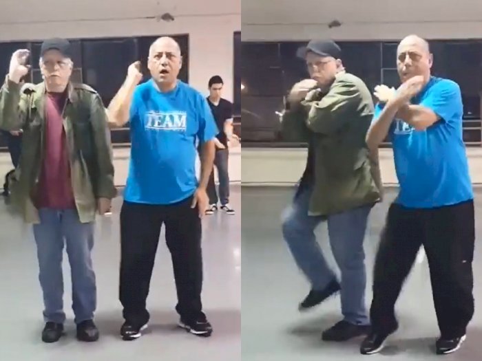 Tak Kalah dengan Anak Muda, Kedua Kakek Ini Tunjukkan Skill Dance Unik