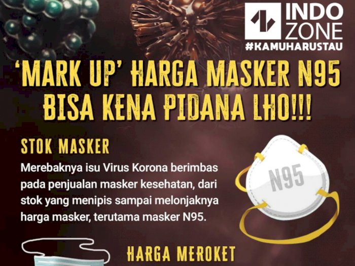 Mark Up Harga Masker N95 Bisa Kena Pidana Lho!