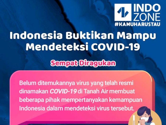 Indonesia Buktikan Mampu Mendeteksi COVID-19