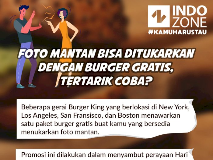 Foto Mantan Bisa Ditukarkan dengan Burger Gratis, Tertarik Coba?