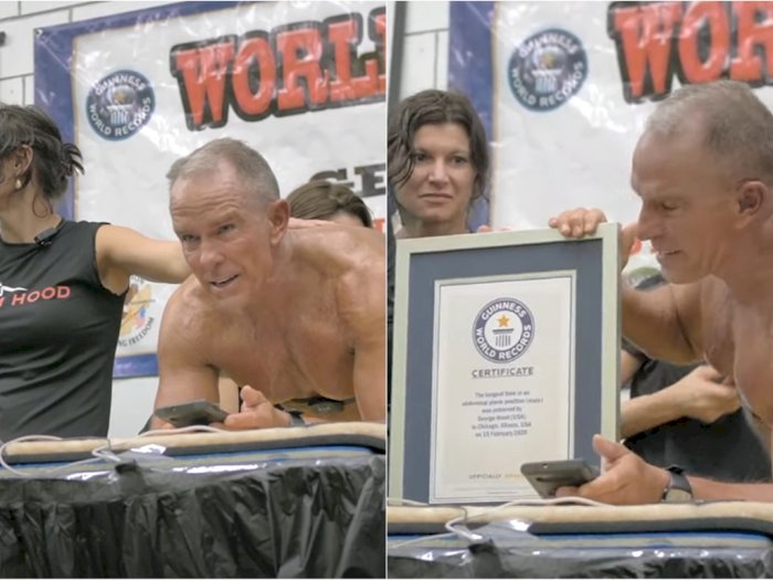 Pria Berusia 62 Tahun Ini Pecahkan Rekor Plank Selama 8  Jam