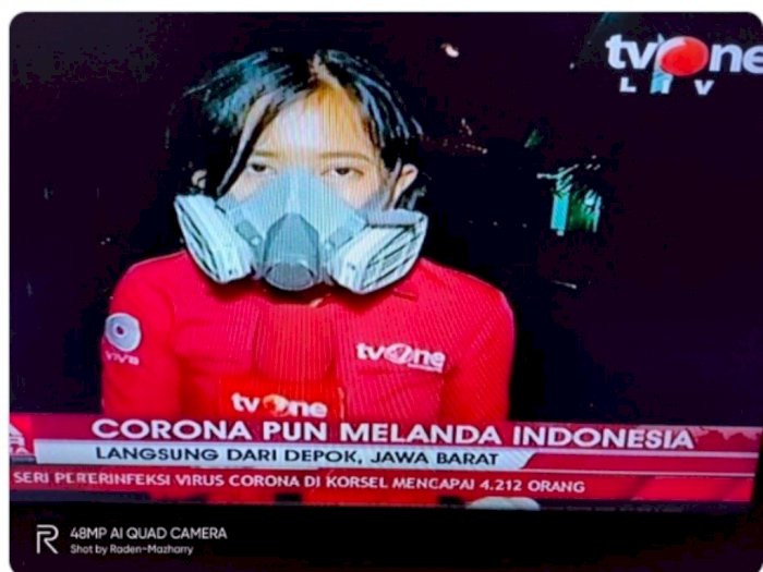 Klarifikasi TvOne soal Jurnalis Pakai Masker Respirator saat Liputan