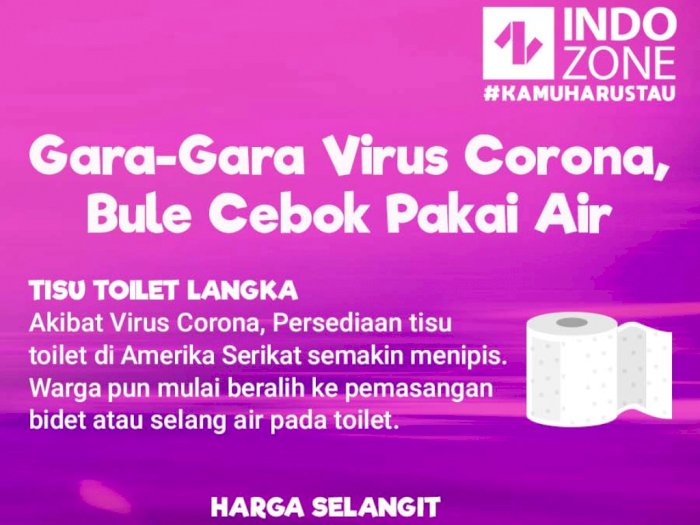 Gara-Gara Virus Corona, Bule Cebok Pakai Air