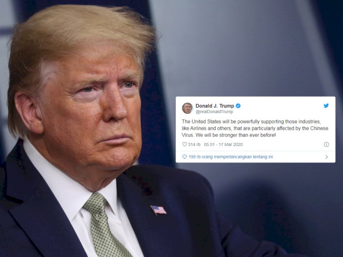 Tulis 'Chinese Virus' di Twitter, Donald Trump Dapat Kritikan dari Netizen