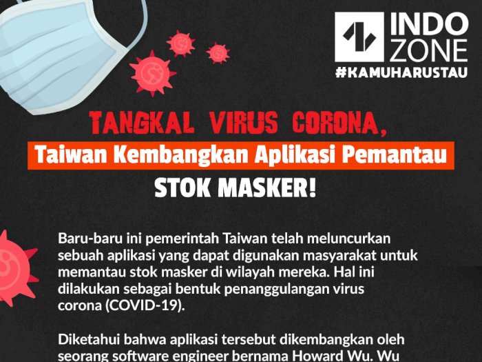 Tangkal Virus Corona, Taiwan Kembangkan Aplikasi Pemantau Stok Masker