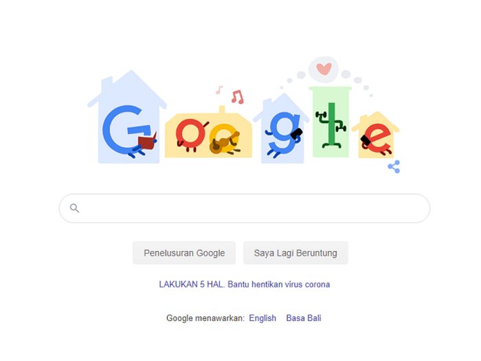 Unggah Ilustrasi Baru, Google Doodle Himbau Pengguna untuk #StayHome