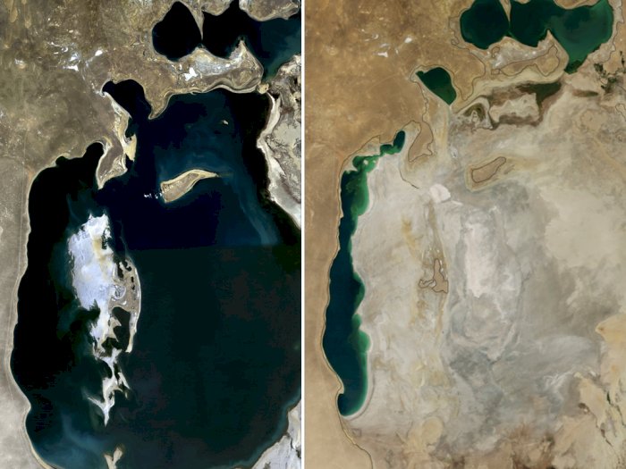 Laut Aral yang Alami Penyusutan dari Tahun ke Tahun